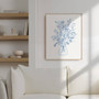 Blue Floral Botanical Wall Art Canvas - Bohemian Style For Living Room
