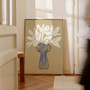 Botanical Wall Art Canvas For Living Room - Neutral Floral Design For Modern Gallery Decor