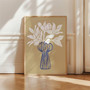 Botanical Wall Art Canvas For Living Room - Neutral Floral Design For Modern Gallery Decor