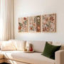 Earth Tone Botanical Wall Art Canvas Set For Boho Floral Decor - Green Plant Prints For Home Or Office