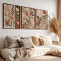 Earth Tone Botanical Wall Art Canvas Set For Boho Floral Decor - Green Plant Prints For Home Or Office