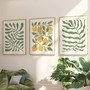 Lemon Botanical Wall Art Canvas Set - Modern Boho French Kitchen Decor With Citrus Fruit, Yellow And Sage Green For Bedroom & Living Room