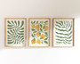 Lemon Botanical Wall Art Canvas Set - Modern Boho French Kitchen Decor With Citrus Fruit, Yellow And Sage Green For Bedroom & Living Room