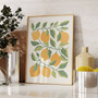 Lemon Botanical Wall Art Canvas Set - Modern Boho French Kitchen Decor With Citrus Fruit, Yellow And Sage Green For Bedroom & Living Room