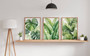 Exotic Botanical Wall Art Tropical Watercolor Leaves Canvas For Beach House Decor