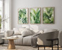 Exotic Botanical Wall Art Tropical Watercolor Leaves Canvas For Beach House Decor