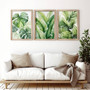 Exotic Botanical Wall Art Tropical Watercolor Leaves Canvas For Beach House Decor