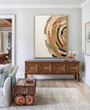 Brown Wabi Sabi Tree Ring Canvas - Neutral Abstract Art For Entryway Boho DéCor