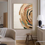 Brown Wabi Sabi Tree Ring Canvas - Neutral Abstract Art For Entryway Boho DéCor