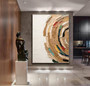 Brown Wabi Sabi Tree Ring Canvas - Neutral Abstract Art For Entryway Boho DéCor