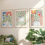 Colorful Botanical Wall Art Canvas Set For Scandinavian Decor - Floral Gallery Flower Market