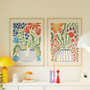 Colorful Botanical Wall Art Canvas Set For Scandinavian Decor - Floral Gallery Flower Market