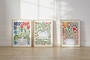 Colorful Botanical Wall Art Canvas Set For Scandinavian Decor - Floral Gallery Flower Market