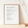 Mother's Day poetry wall art canvas, personalized song lyrics or poem print with names and date, heartfelt gift for Mom