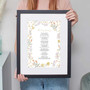 Personalized Floral Poetry Wall Art Canvas - Custom Anniversary Gift For Living Room