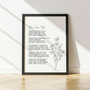 Customizable Poetry Wall Art Canvas - Thoughtful Gift For Her, Living Room DéCor, Personalized Poem Print