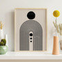 Geometric Wall Art And Decor Canvas Set For Living Room - Mid Century Modern Bohemian Style