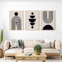 Geometric Wall Art And Decor Canvas Set For Living Room - Mid Century Modern Bohemian Style