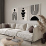 Geometric Wall Art And Decor Canvas Set For Living Room - Mid Century Modern Bohemian Style