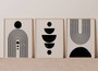 Geometric Wall Art And Decor Canvas Set For Living Room - Mid Century Modern Bohemian Style