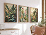 Henri Rousseau Botanical Wall Art Canvas Set Of 3 - Boho Jungle Aesthetic For Tropical Home Decor