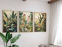 Henri Rousseau Botanical Wall Art Canvas Set Of 3 - Boho Jungle Aesthetic For Tropical Home Decor