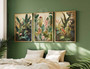 Henri Rousseau Botanical Wall Art Canvas Set Of 3 - Boho Jungle Aesthetic For Tropical Home Decor