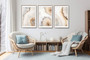 Nature-Themed Tree Ring Canvas Set For Living Room - Modern Neutral Decor With 3 Beige Abstract Prints
