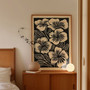 Neutral Botanical Canvas Wall Art For Living Room - Beige Black Floral Print, Customizable For Home DéCor