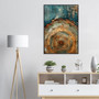 Modern Nordic Tree Ring Canvas - Neutral Abstract Wall Art For Living Room
