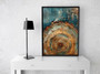 Modern Nordic Tree Ring Canvas - Neutral Abstract Wall Art For Living Room