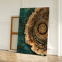 Scandinavian Tree Ring Canvas Painting For Living Room DéCor - Abstract Nordic Art For a Tranquil Home Atmosphere