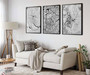 Nordic Tree Ring Canvas For Living Room - Modern Neutral Art Set Of 3