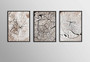 Nordic Tree Ring Canvas For Living Room - Modern Neutral Art Set Of 3