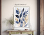 Modern Blue Botanical Wall Art For Living Room - Elegant Canvas Set For Bedroom & Hallway Decor