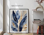Modern Blue Botanical Wall Art For Living Room - Elegant Canvas Set For Bedroom & Hallway Decor
