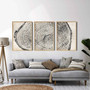 Nature-Inspired Tree Ring Canvas Set - 3 Neutral Prints For Living Room