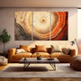 Personalized Tree Ring Canvas - Abstract Wood Texture For Living Room DéCor, Extra Large Wall Art