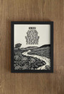 Lino Style River Poem Canvas - Thoughtful Poetry Wall Art For Living Room Decor