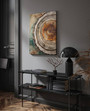 Nordic Tree Ring Canvas Painting For Living Room - Scandinavian Abstract Wall Art