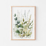 Modern Botanical Wall Art Canvas Trio - Sage Green Wildflowers, Boho Floral Prints For Living Room DéCor