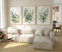Modern Botanical Wall Art Canvas Trio - Sage Green Wildflowers, Boho Floral Prints For Living Room DéCor