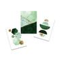 Geometric Green Gold Canvas Wall Art Set For Living Room Decor - Modern And Elegant Touch