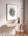 Personalized Tree Ring Canvas For First Anniversary - Handmade Black And White Woodcut For Living Room