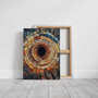 Personalized Tree Ring Canvas For Nature Lovers - Earthy Orange And Blue Rustic Art For Living Room DéCor