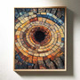 Personalized Tree Ring Canvas For Nature Lovers - Earthy Orange And Blue Rustic Art For Living Room DéCor