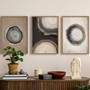 Modern Tree Ring Canvas Set - Grunge Abstract Wall Art Prints For Living Room