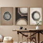 Modern Tree Ring Canvas Set - Grunge Abstract Wall Art Prints For Living Room