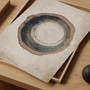 Modern Tree Ring Canvas Set - Grunge Abstract Wall Art Prints For Living Room