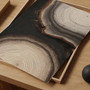 Modern Tree Ring Canvas Set - Grunge Abstract Wall Art Prints For Living Room